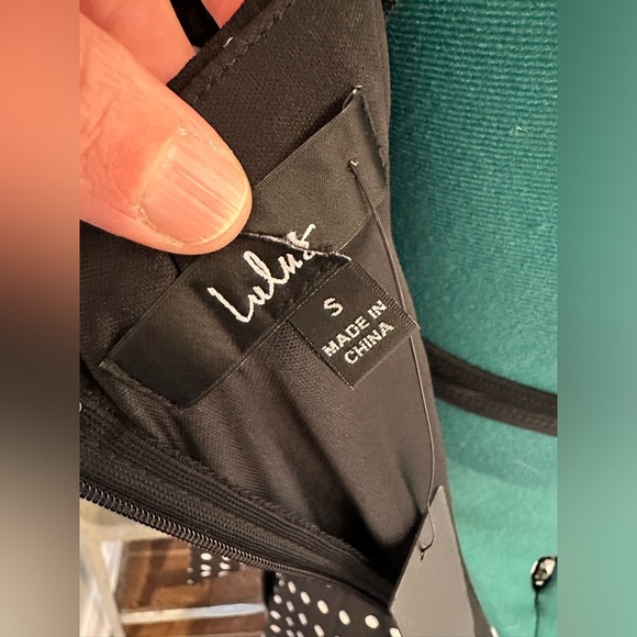 NWT Lulus Charmed and Classy Black Polka Dot Long Sleeve Midi Dress small - Picture 11 of 14